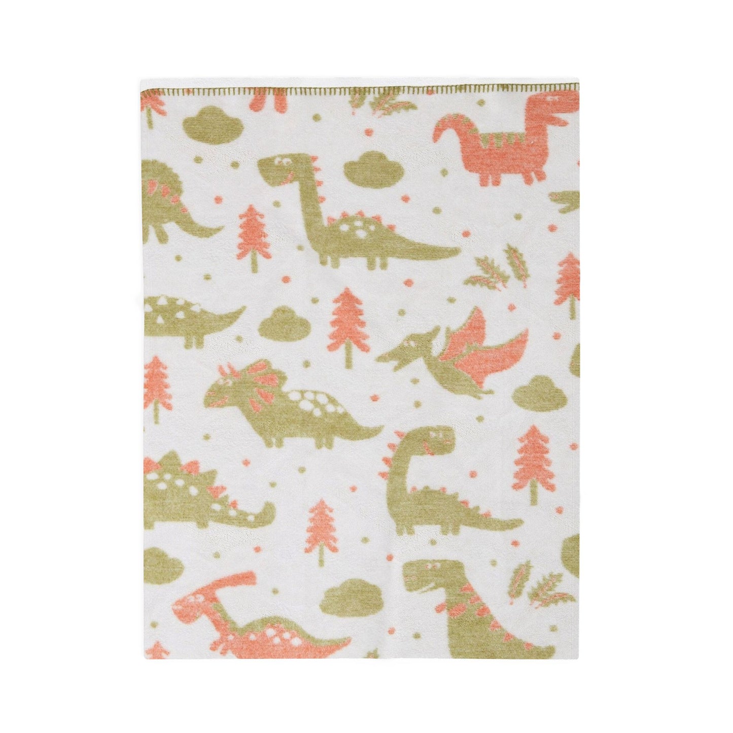 Dino Snuggle Velveteen Plush Blanket — Soft Kids Dinosaur Throw