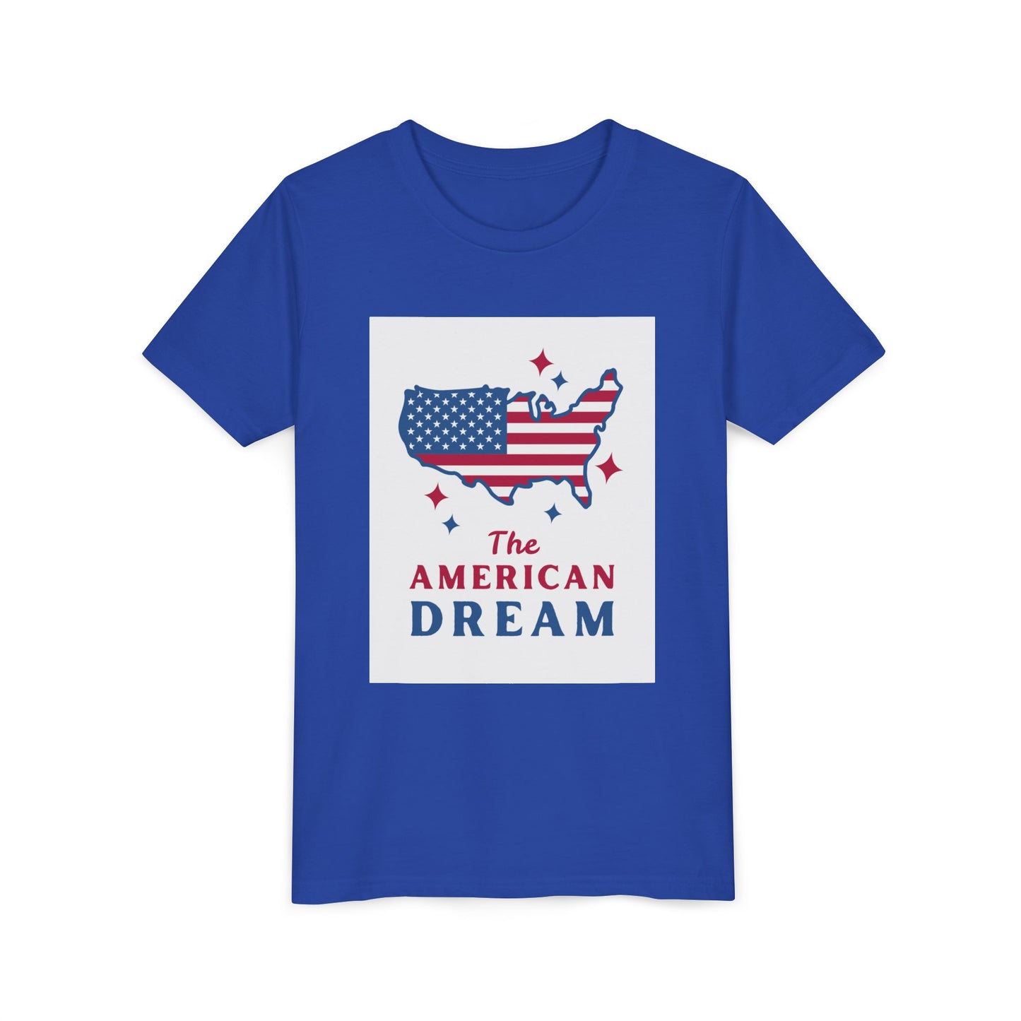 Youth Tee — "The American Dream" USA Flag Map Patriotic Kids T-Shirt