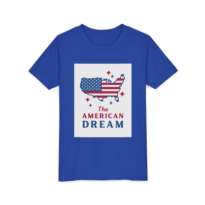 Youth Tee — "The American Dream" USA Flag Map Patriotic Kids T-Shirt
