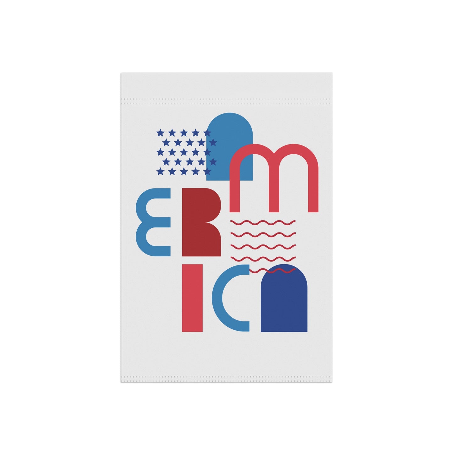 Patriotic 'America' Modern Art Garden Flag — Red, White & Blue Outdoor Banner