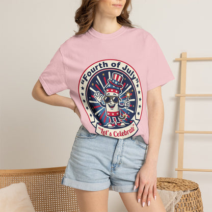 Fourth of July T-Shirt — ‘Let’s Celebrate’ Patriotic Firecracker Tee