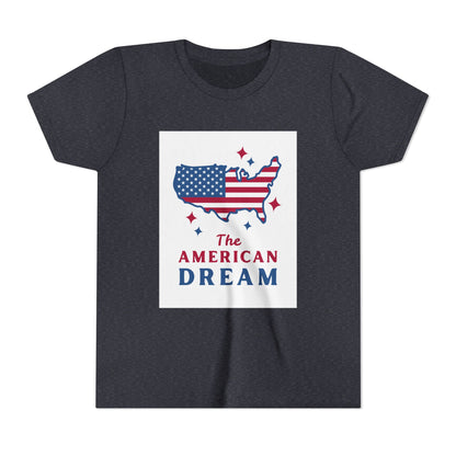 Youth Tee — "The American Dream" USA Flag Map Patriotic Kids T-Shirt