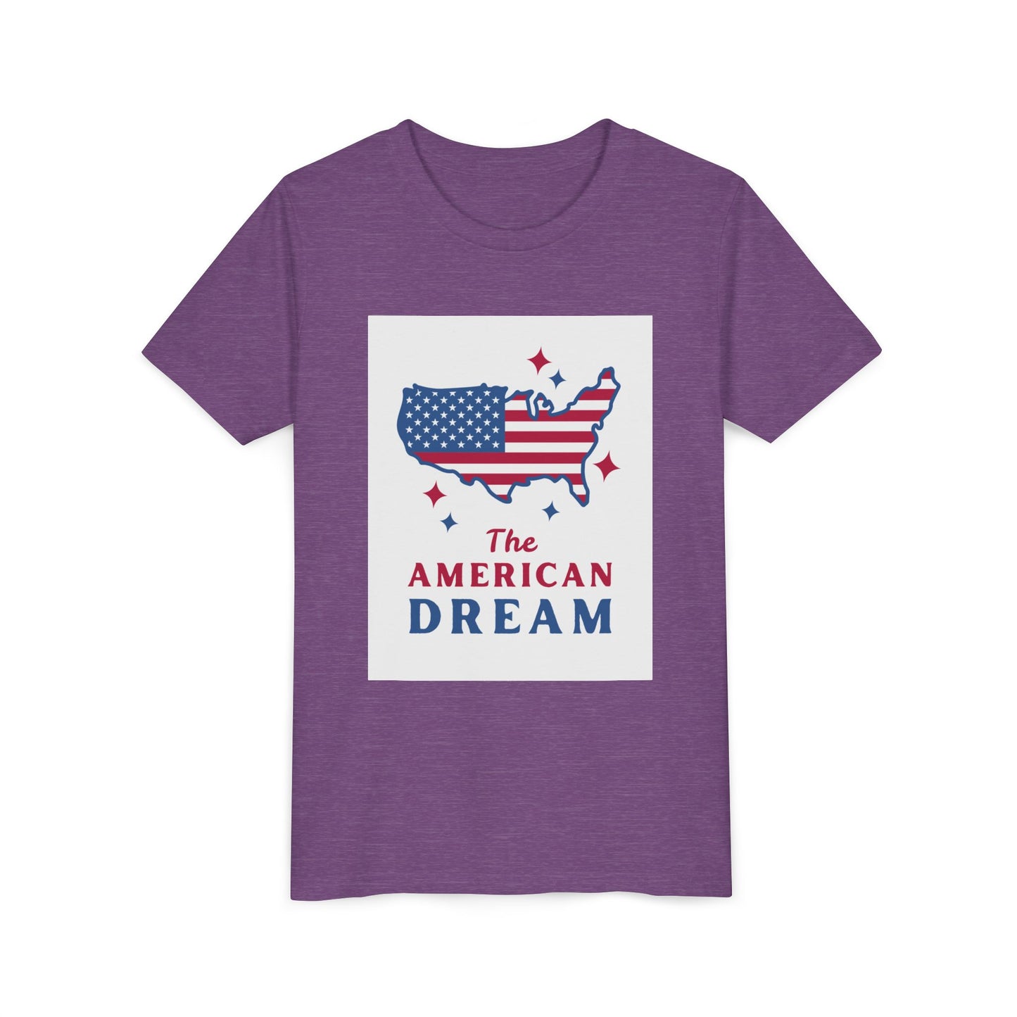 Youth Tee — "The American Dream" USA Flag Map Patriotic Kids T-Shirt