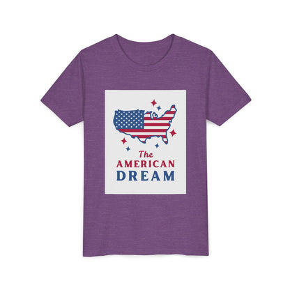 Youth Tee — "The American Dream" USA Flag Map Patriotic Kids T-Shirt