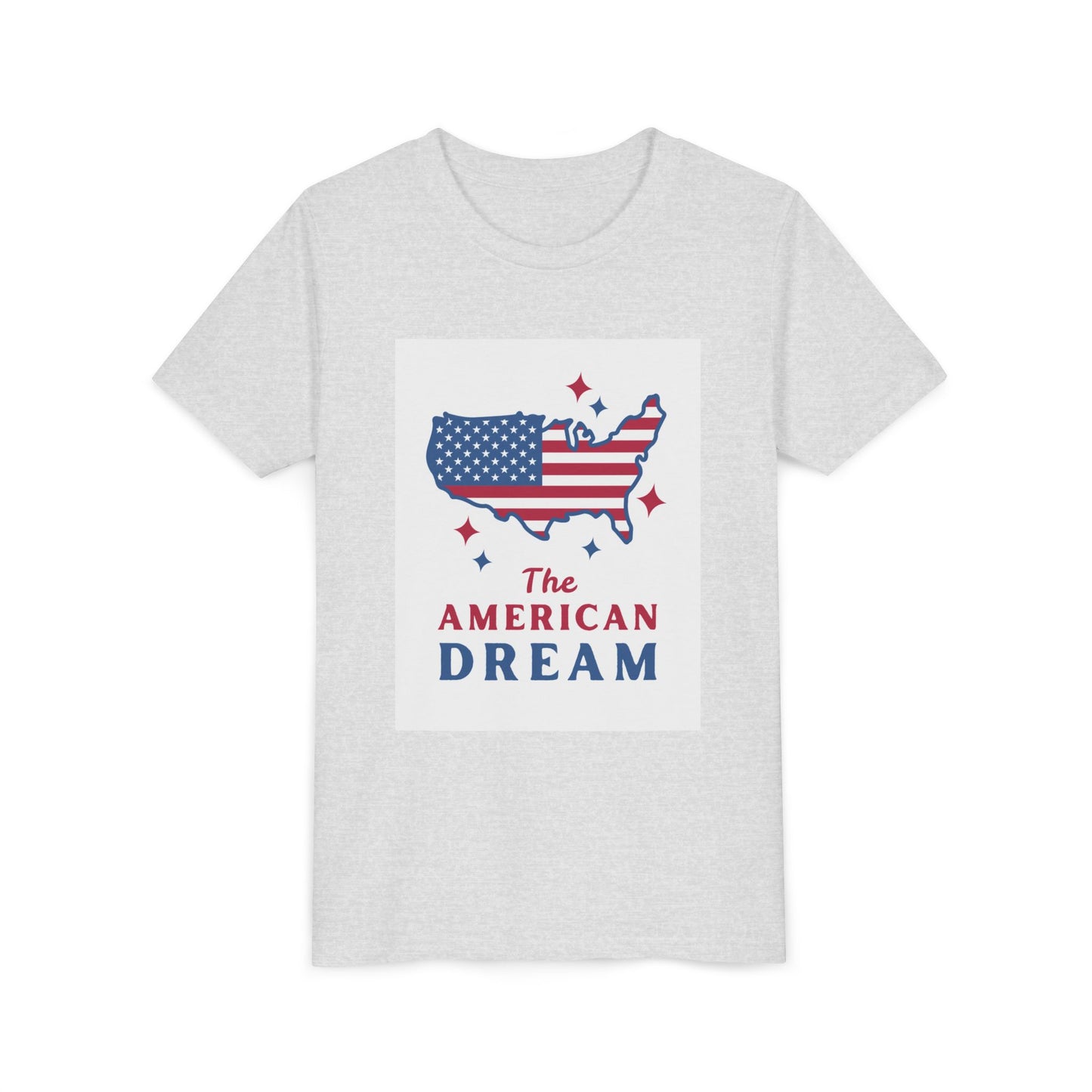 Youth Tee — "The American Dream" USA Flag Map Patriotic Kids T-Shirt