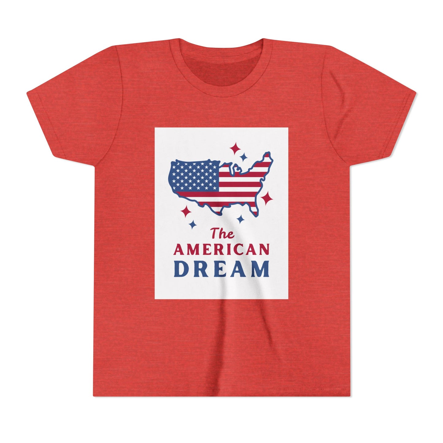 Youth Tee — "The American Dream" USA Flag Map Patriotic Kids T-Shirt