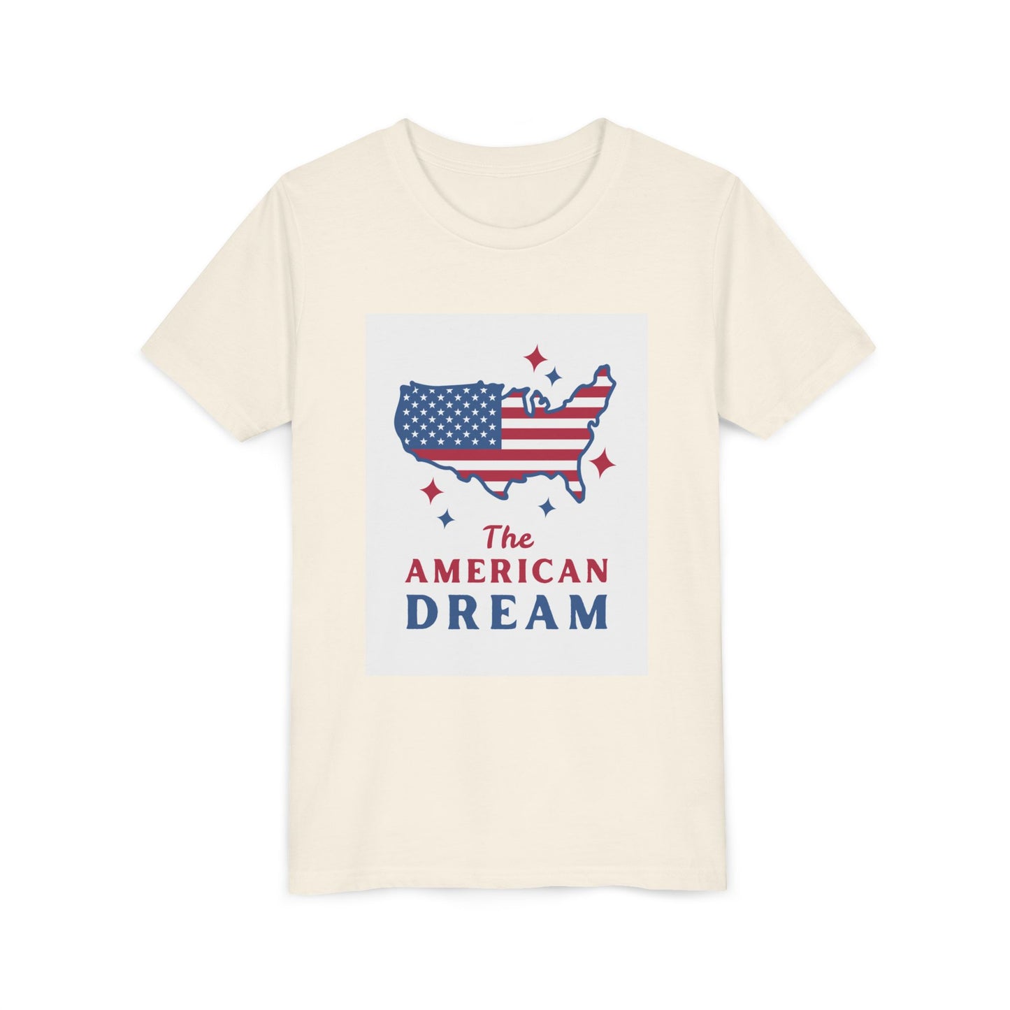 Youth Tee — "The American Dream" USA Flag Map Patriotic Kids T-Shirt