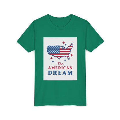 Youth Tee — "The American Dream" USA Flag Map Patriotic Kids T-Shirt