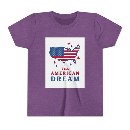 Youth Tee — "The American Dream" USA Flag Map Patriotic Kids T-Shirt