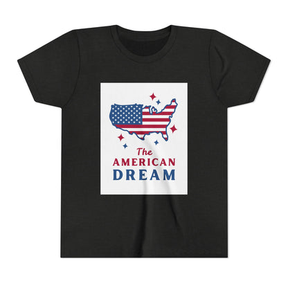 Youth Tee — "The American Dream" USA Flag Map Patriotic Kids T-Shirt