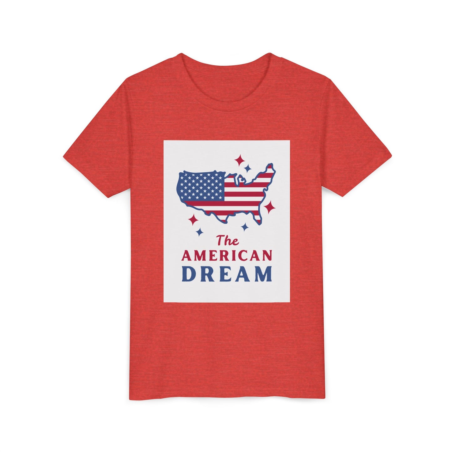 Youth Tee — "The American Dream" USA Flag Map Patriotic Kids T-Shirt