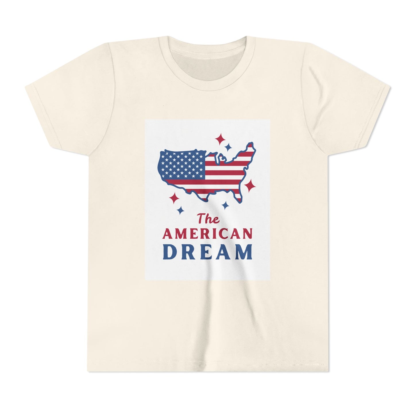 Youth Tee — "The American Dream" USA Flag Map Patriotic Kids T-Shirt