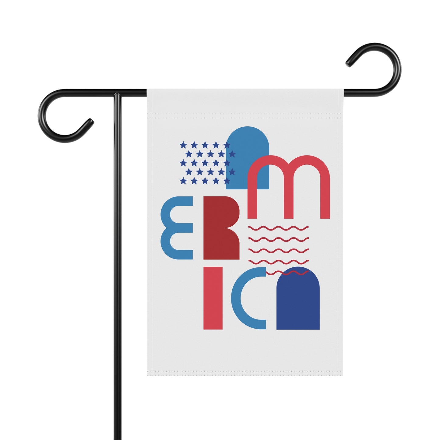 Patriotic 'America' Modern Art Garden Flag — Red, White & Blue Outdoor Banner