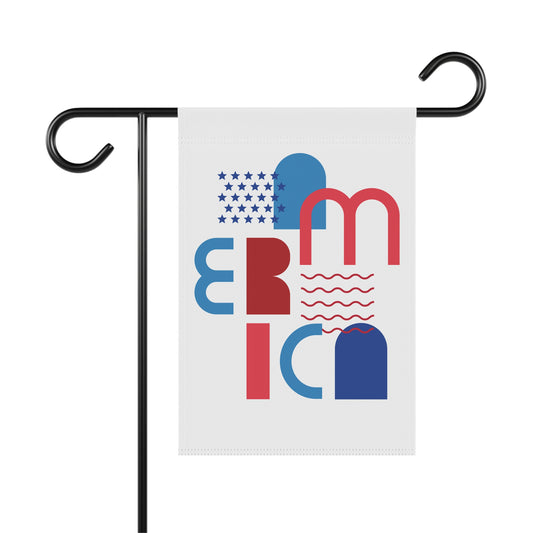 Patriotic 'America' Modern Art Garden Flag — Red, White & Blue Outdoor Banner