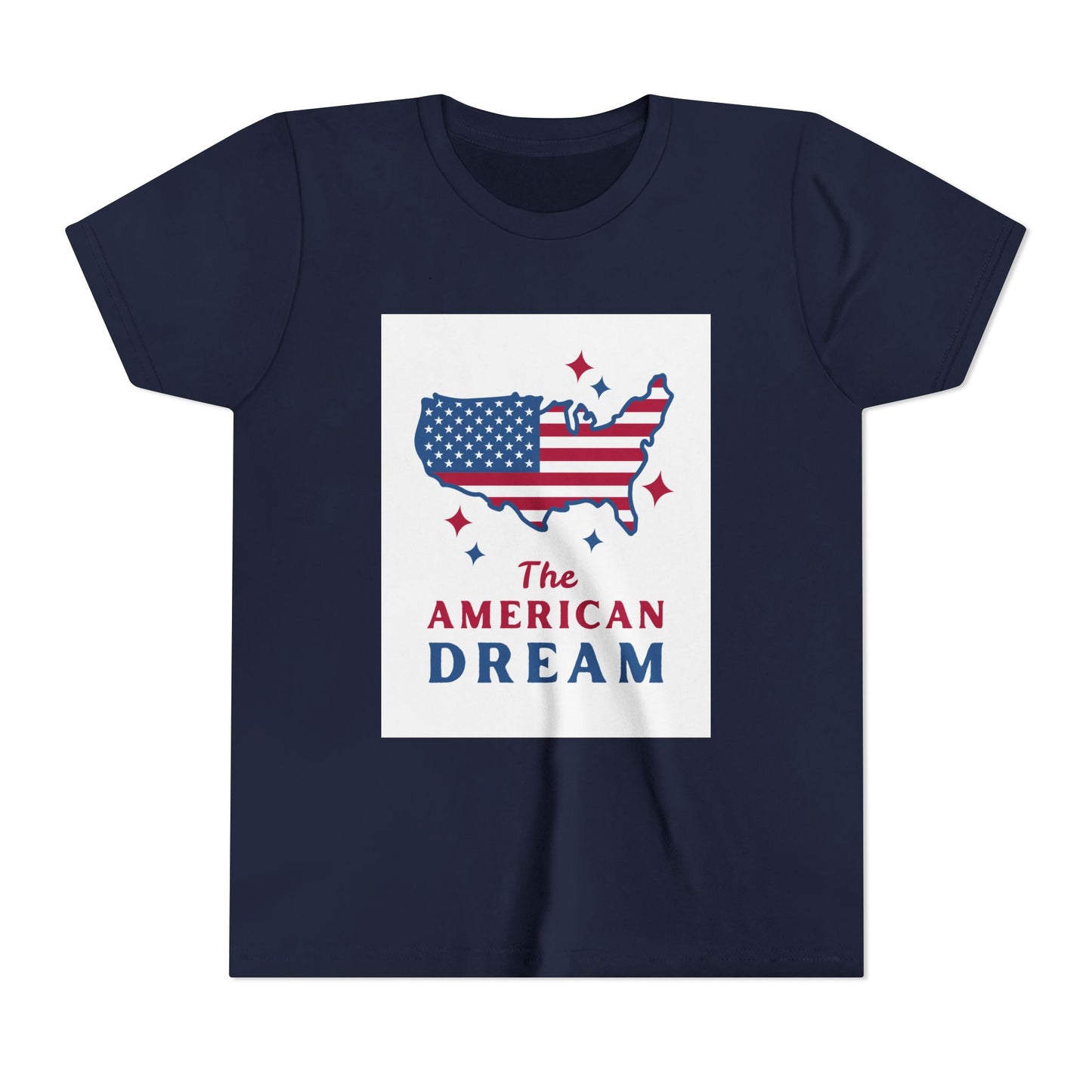 Youth Tee — "The American Dream" USA Flag Map Patriotic Kids T-Shirt