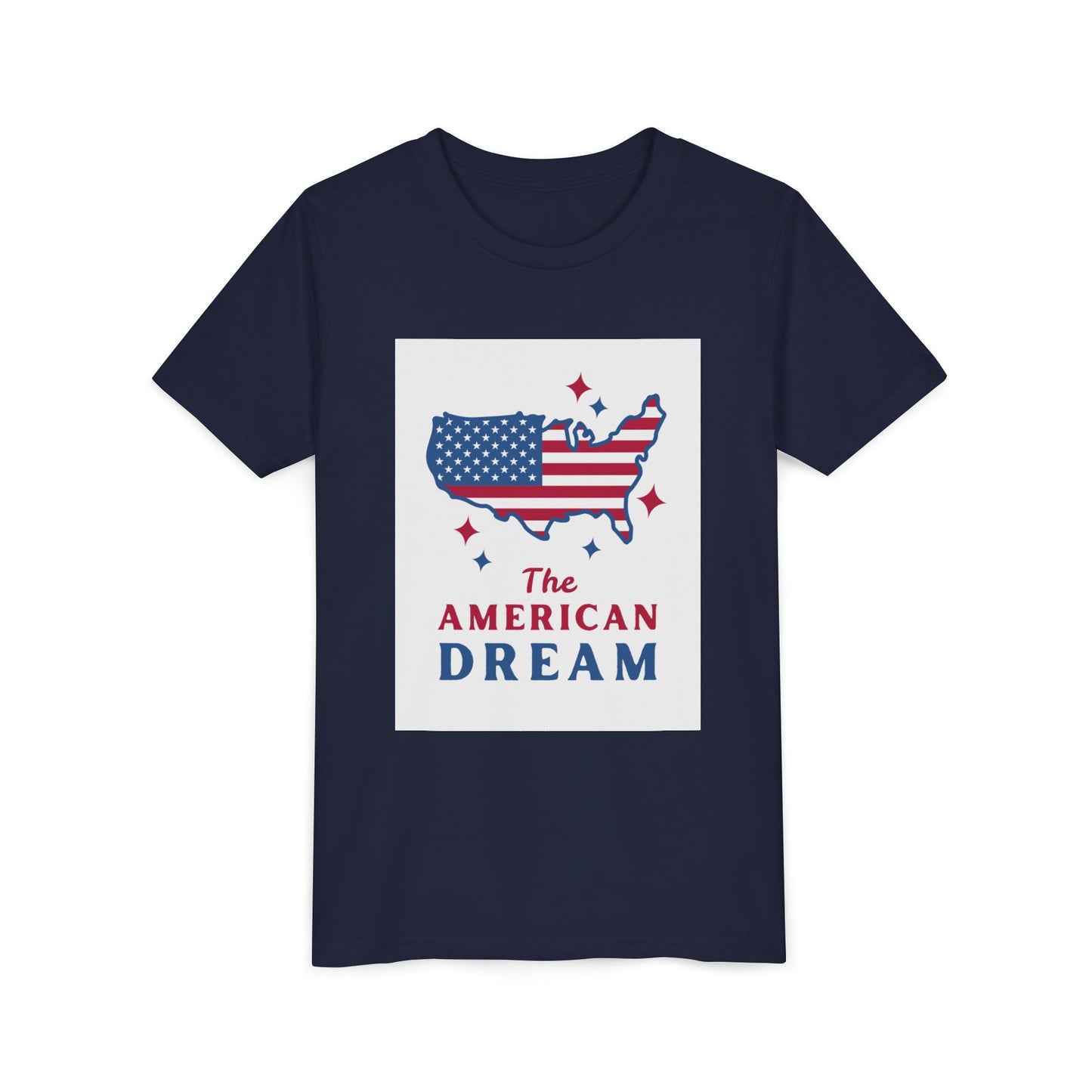 Youth Tee — "The American Dream" USA Flag Map Patriotic Kids T-Shirt