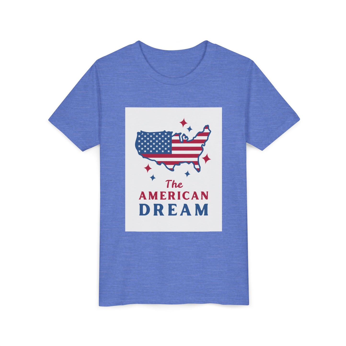 Youth Tee — "The American Dream" USA Flag Map Patriotic Kids T-Shirt