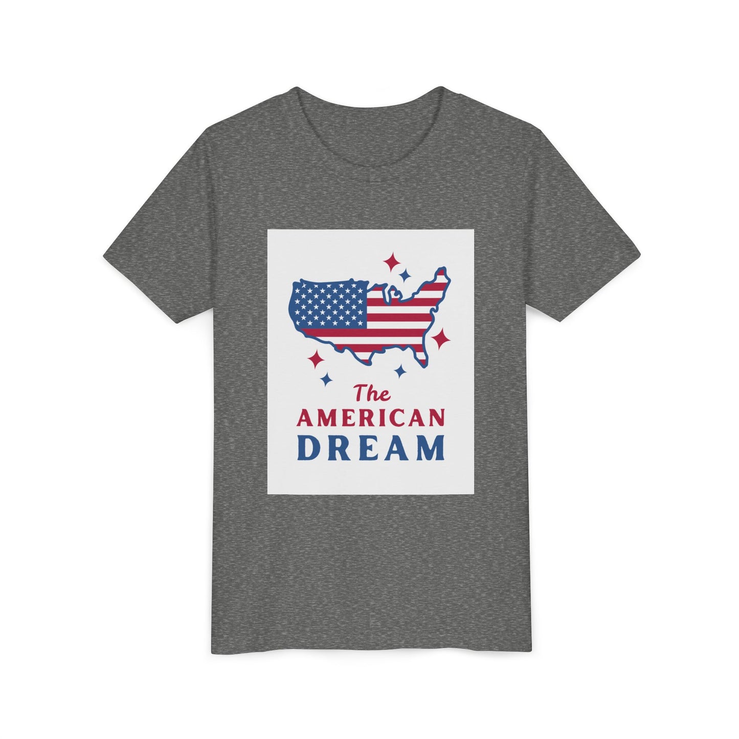 Youth Tee — "The American Dream" USA Flag Map Patriotic Kids T-Shirt