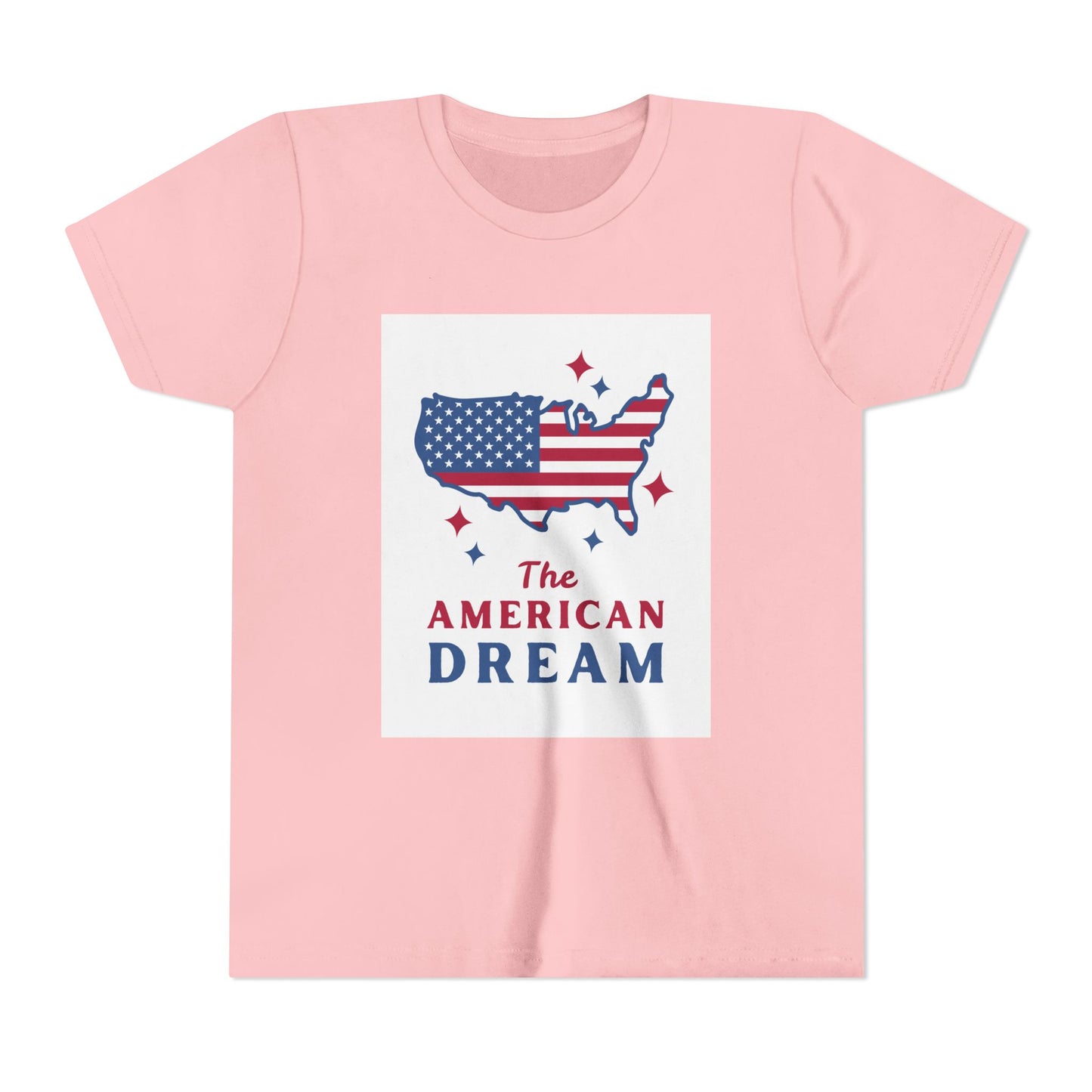 Youth Tee — "The American Dream" USA Flag Map Patriotic Kids T-Shirt
