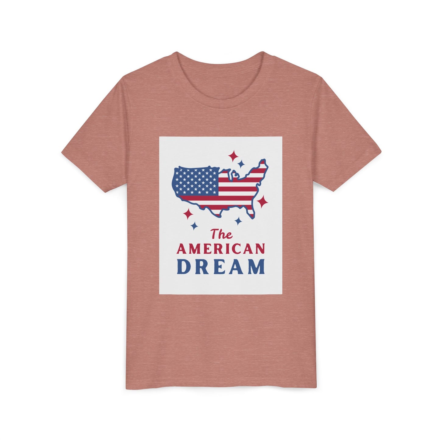 Youth Tee — "The American Dream" USA Flag Map Patriotic Kids T-Shirt
