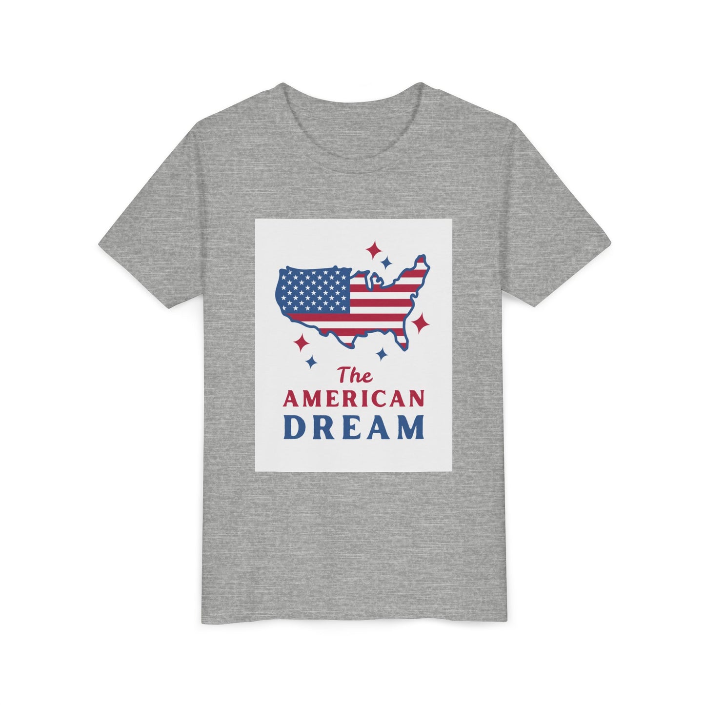 Youth Tee — "The American Dream" USA Flag Map Patriotic Kids T-Shirt