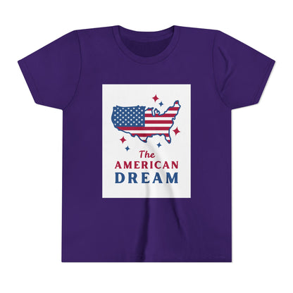 Youth Tee — "The American Dream" USA Flag Map Patriotic Kids T-Shirt