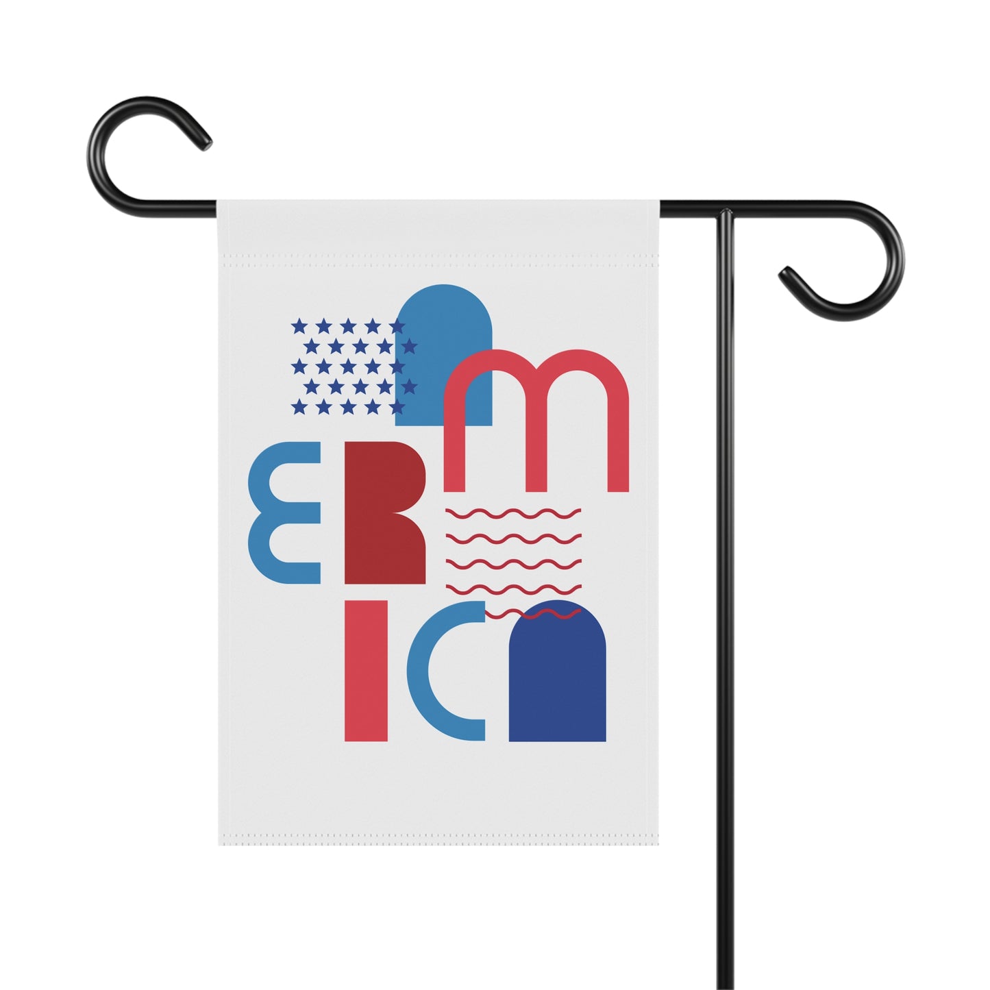 Patriotic 'America' Modern Art Garden Flag — Red, White & Blue Outdoor Banner