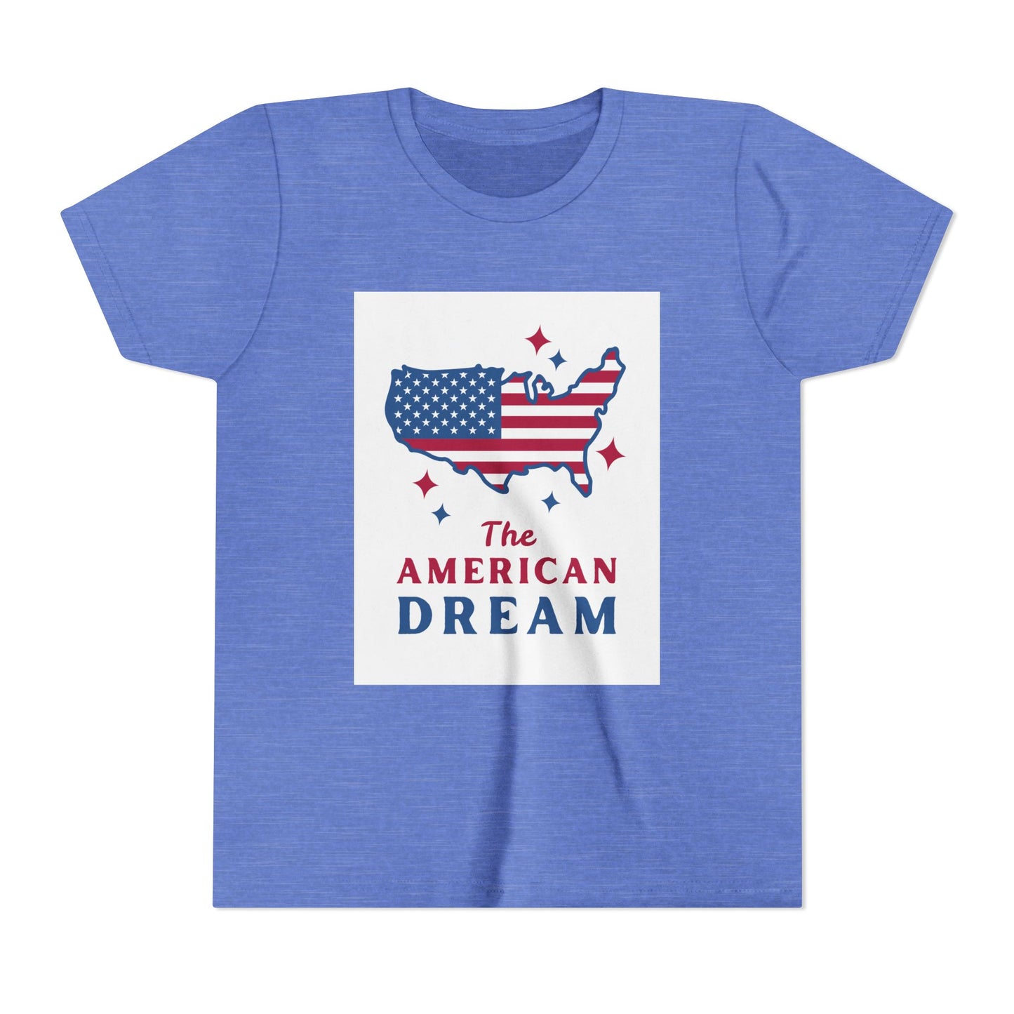 Youth Tee — "The American Dream" USA Flag Map Patriotic Kids T-Shirt