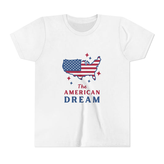 Youth Tee — "The American Dream" USA Flag Map Patriotic Kids T-Shirt