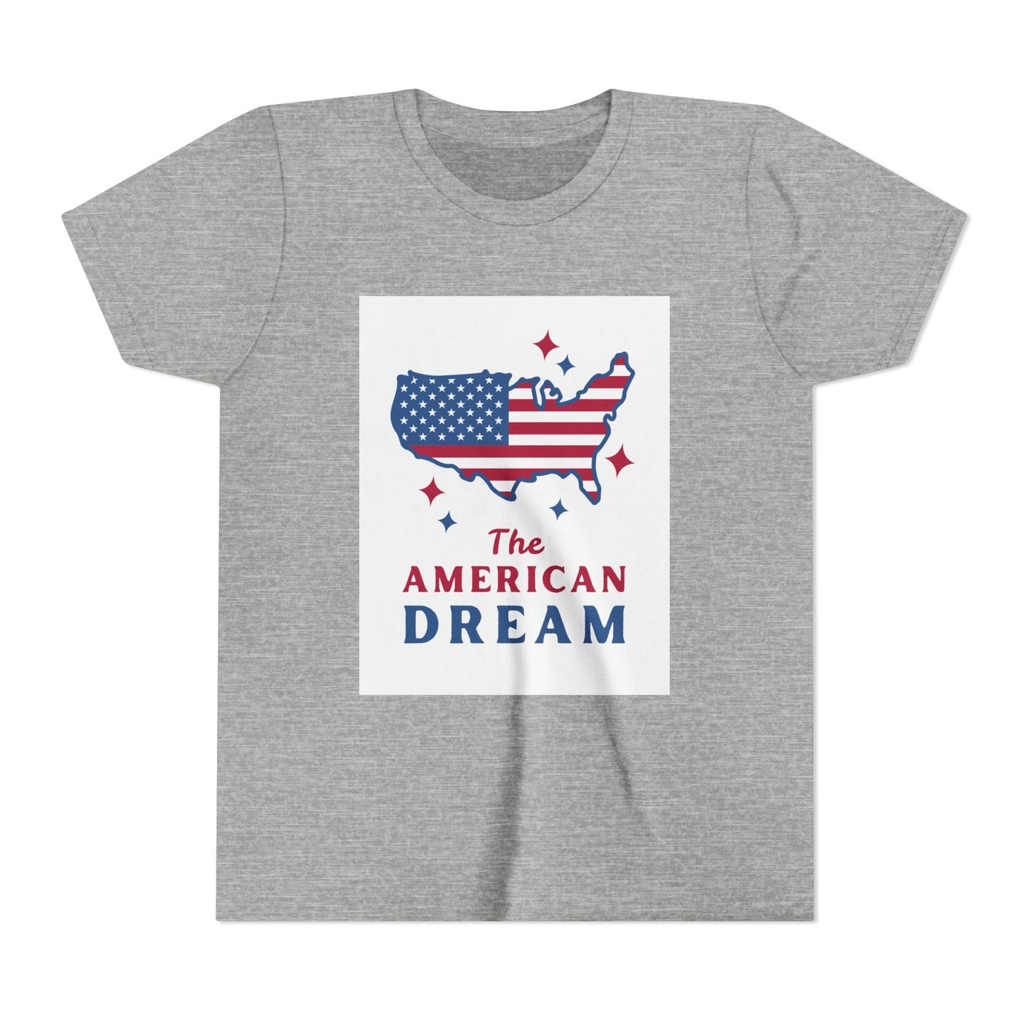 Youth Tee — "The American Dream" USA Flag Map Patriotic Kids T-Shirt