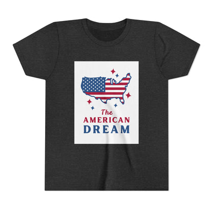 Youth Tee — "The American Dream" USA Flag Map Patriotic Kids T-Shirt
