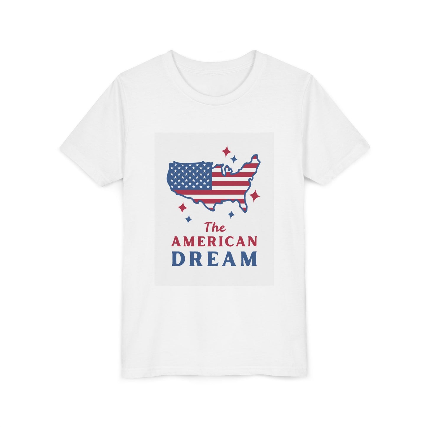 Youth Tee — "The American Dream" USA Flag Map Patriotic Kids T-Shirt