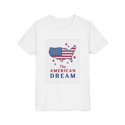Youth Tee — "The American Dream" USA Flag Map Patriotic Kids T-Shirt