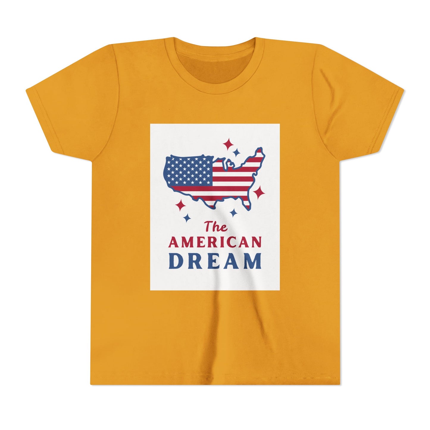 Youth Tee — "The American Dream" USA Flag Map Patriotic Kids T-Shirt