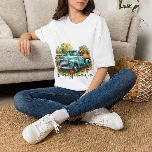 Vintage Truck with Sunflowers T‑Shirt — 'Harvest Haulin' Floral Farm Tee
