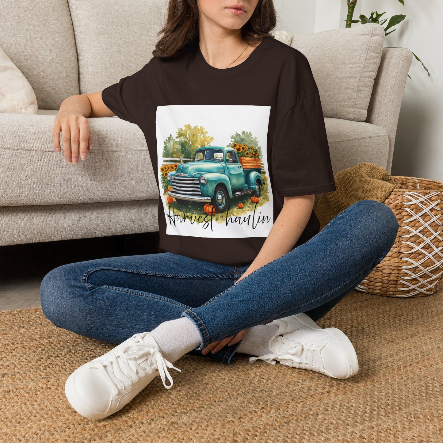 Vintage Truck with Sunflowers T‑Shirt — 'Harvest Haulin' Floral Farm Tee