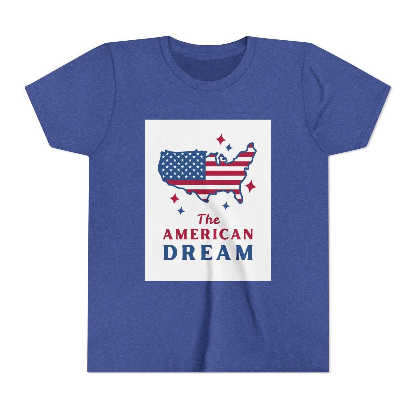Youth Tee — "The American Dream" USA Flag Map Patriotic Kids T-Shirt