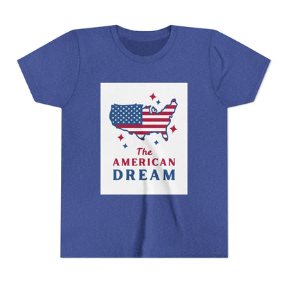 Youth Tee — "The American Dream" USA Flag Map Patriotic Kids T-Shirt