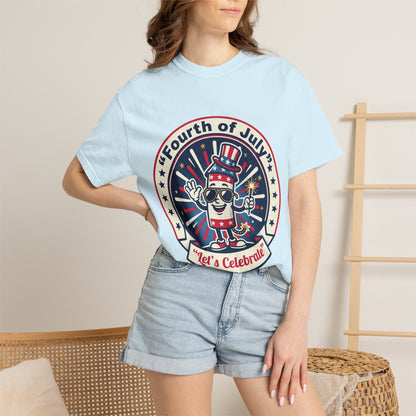 Fourth of July T-Shirt — ‘Let’s Celebrate’ Patriotic Firecracker Tee