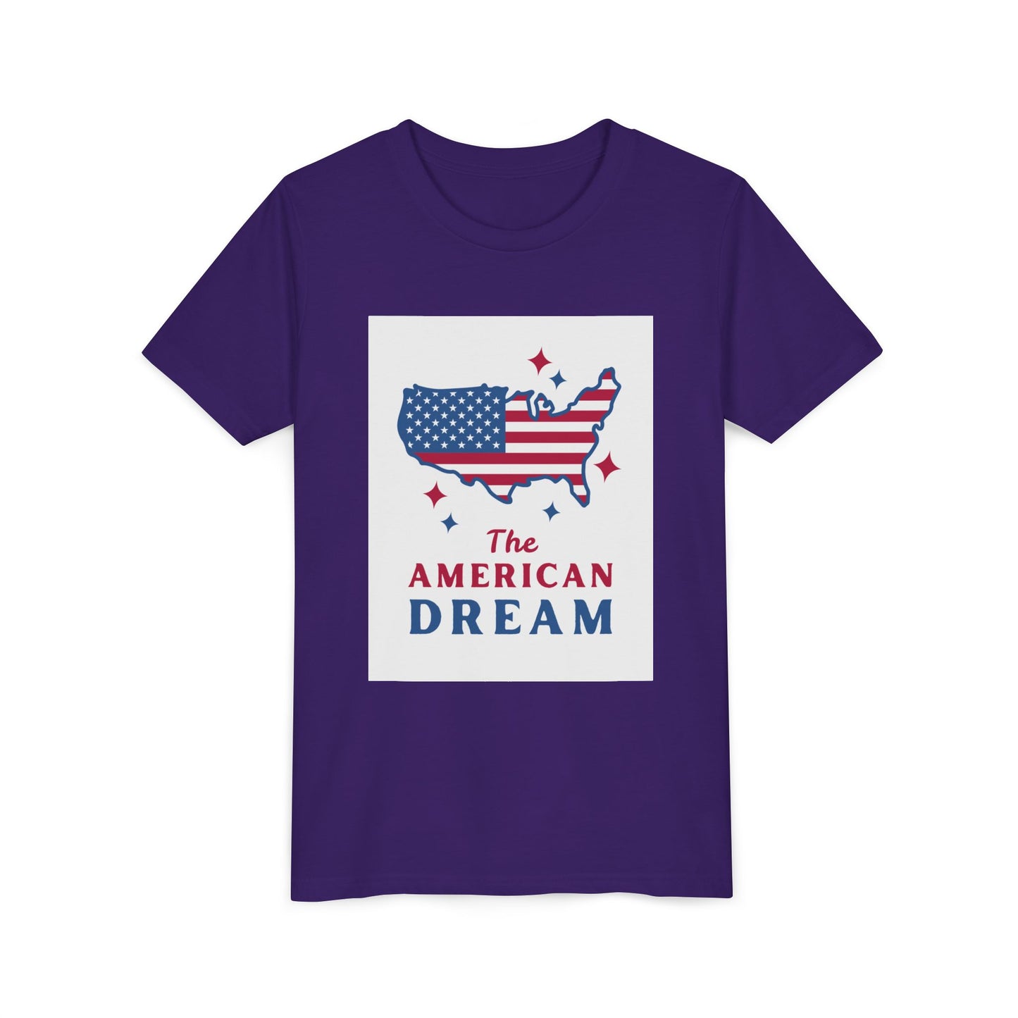 Youth Tee — "The American Dream" USA Flag Map Patriotic Kids T-Shirt