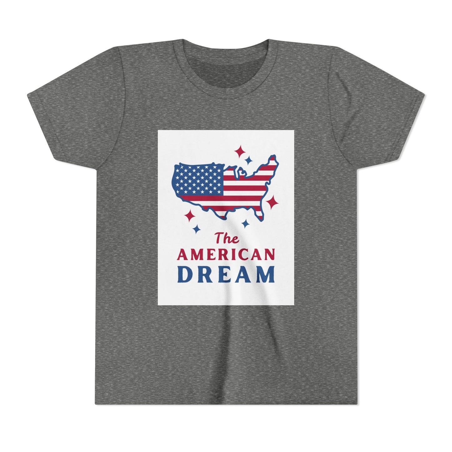 Youth Tee — "The American Dream" USA Flag Map Patriotic Kids T-Shirt
