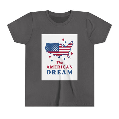 Youth Tee — "The American Dream" USA Flag Map Patriotic Kids T-Shirt